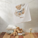 Judo Bear Turns One" – 1st Birthday【Black-belt】 ベビー ブランケット<br><div class="desc">Celebrate your little champion's first birthday with this adorable judo teddy bear design! Wearing a classic white judogi and a black belt, this sweet bear holds a balloon marked with a bold "1" — the perfect symbol for a strong start in life. Whether you're planning a judo-themed birthday party or...</div>