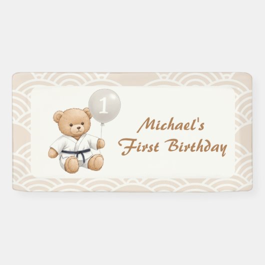 Judo Bear Turns One" – 1st Birthday 【Black-belt】 横断幕 (横)
