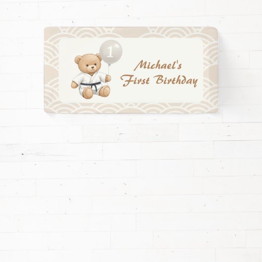 Judo Bear Turns One" – 1st Birthday 【Black-belt】 横断幕 (インサイチュ)
