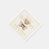 Judo Black Belt Bear Baby Shower Collection スタンダードカクテルナプキン (角)