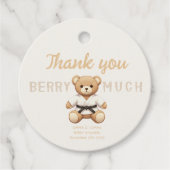 Judo Black Belt Bear Baby Shower Collection フェイバータグ (正面)