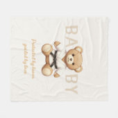 Judo Black Belt Bear Baby Shower Collection フリースブランケット (正面(横))