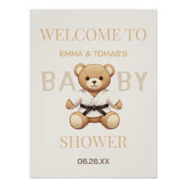 Judo Black Belt Bear Baby Shower Collection  ポスター