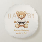 Judo Black Belt Bear Baby Shower Collection ラウンドクッション (正面)