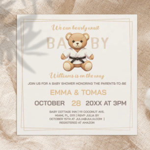 Judo Black Belt Bear Baby Shower Collection 招待状