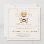 Judo Black Belt Bear Baby Shower Collection  招待状 (正面)