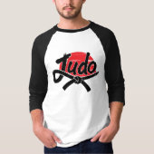 Judo Brush Script and Black Belt – Rising Sun Tシャツ (正面)