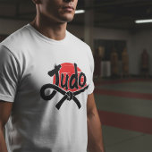 Judo Brush Script and Black Belt – Rising Sun Tシャツ