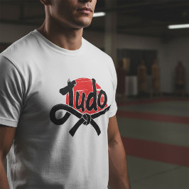 Judo Brush Script and Black Belt – Rising Sun Tシャツ