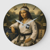 Judo Funny Mona Lisa Martial Arts Gift ラージ壁時計 (正面)