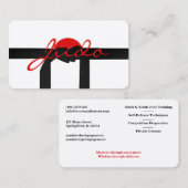 Judo instructor - Black Belt and sun  名刺 (正面/裏面)