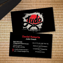 Judo instructor - Black Belt and sun 名刺