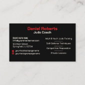 Judo instructor - Black Belt and sun 名刺 (裏面)