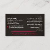 Judo instructor - Kanji and Judoka  名刺 (裏面)