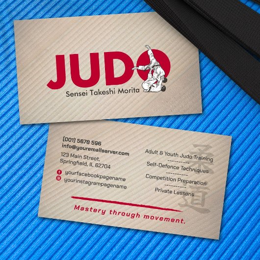 Judo instructor - Kanji and Judoka 名刺