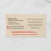 Judo instructor - Kanji and Judoka  名刺 (裏面)