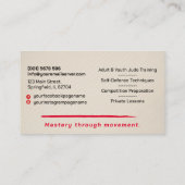 Judo instructor - Kanji and Judoka  名刺 (裏面)