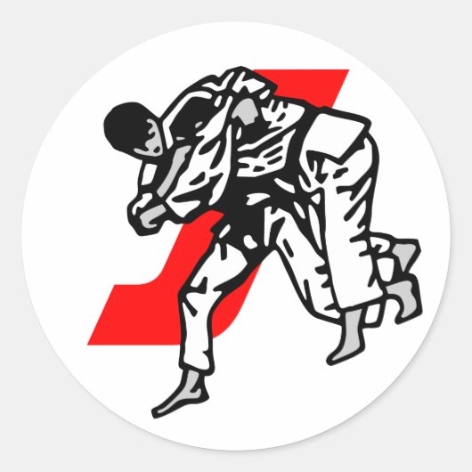 judo  ju jitsu ラウンドシール (正面)