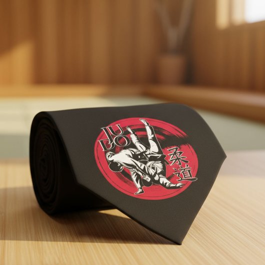 Judo Kanji and Rising Sun Throw  ネクタイ
