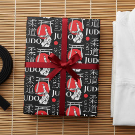 Judo Kanji, Judoka, Torii gates pattern ラッピングペーパー