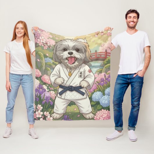 Judo Master Shih Tzu フリースブランケット (インサイチュ)