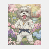 Judo Master Shih Tzu フリースブランケット (正面)