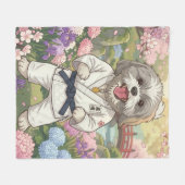 Judo Master Shih Tzu フリースブランケット (正面(横))