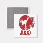 Judo Sport Japanese Aesthetic Tokyo Flag Gift マグネット (正面/裏面)