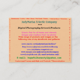 JudyMarisa Eclectic Companyのデジタル写真… 名刺