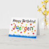 'Juergen'誕生日カード カード (黄色い花)