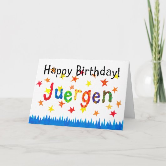 'Juergen'誕生日カード カード (正面)