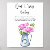 Jug of flowers ベビーシャワー - Don't say baby ポスター (正面)