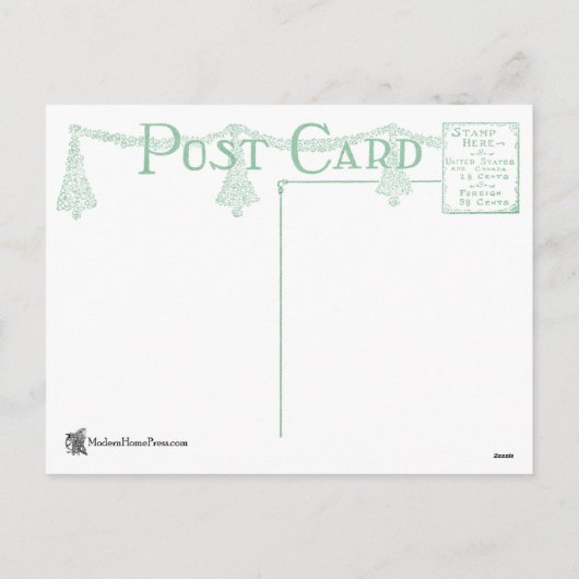 Jugendstilのクリスマスカードの写真フレーム-衰退したPC シーズンポストカード (裏面)