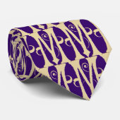 Jugendstilアールヌーボーの手紙Mの紫色の金ゴールド ネクタイ (ロール)