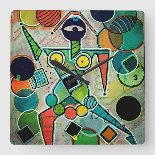 "Juggler" Wall Clock スクエア壁時計 (正面)