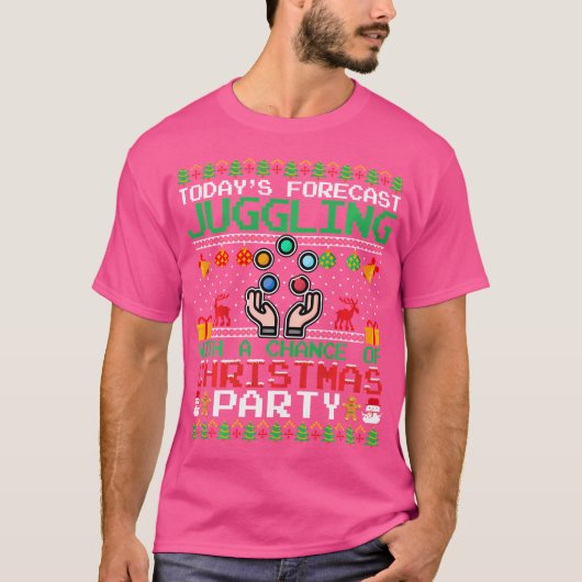 Juggling Christmas Party Juggling Juggler Ugly Chr Tシャツ (正面)