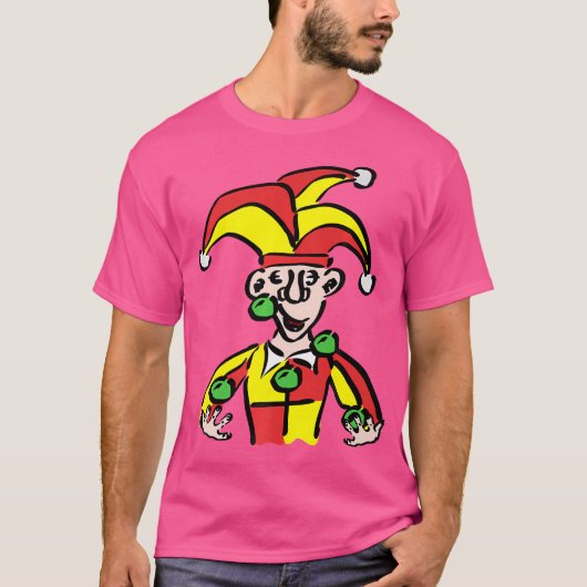 Juggling Jester Joker Clown Tシャツ (正面)