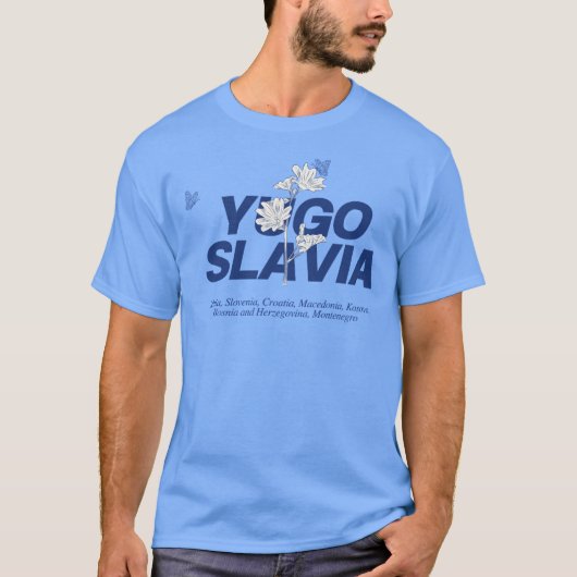Jugoslawien Balkan Shirt mit Blumen Tシャツ (正面)