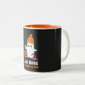 "Juice Before Boos" Halloween Ghost Mug  ツートーンマグカップ (正面右)