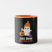 "Juice Before Boos" Halloween Ghost Mug  ツートーンマグカップ (中央)