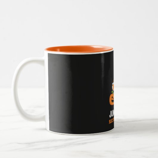 "Juice Before Boos" Halloween Ghost Mug  ツートーンマグカップ (左)