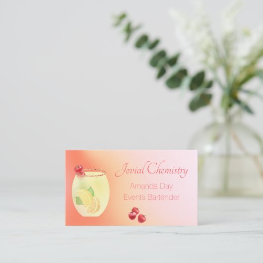 Juice Cocktail with Fruit Bartender Business Card 名刺 (スタンド正面)