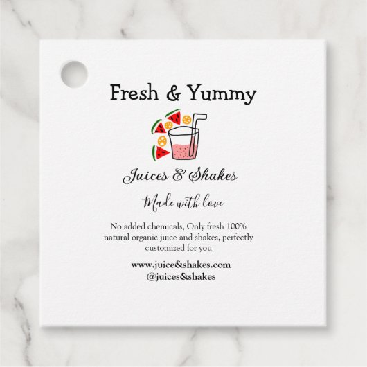 Juices & shakes restaurant business website social フェイバータグ (正面)