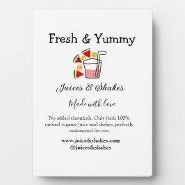 Juices & shakes restaurant business website social フォトプラーク