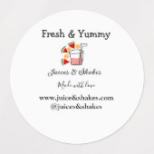 Juices & shakes restaurant business website social ラベル (デザイン2)