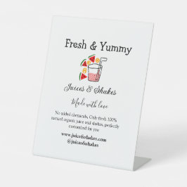 Juices & shakes restaurant business website social 台座サイン