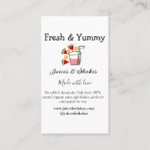 Juices & shakes restaurant business website social 名刺 (正面)