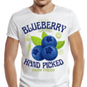 Juicy Blueberry Freshness Guaranteed Fruit Label Tシャツ