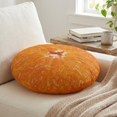 Juicy Citrus Fruit Decor - Vibrant Orange Slice ラウンドクッション