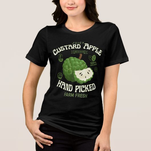 Juicy Custard Apple Fruit Label  トライブレンドＴシャツ (正面)